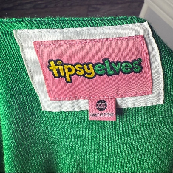 Tipsy Elves Ugly Christmas Sweater Women’s Green Looking Like A Snack XXL NWT - Picture 6 of 8